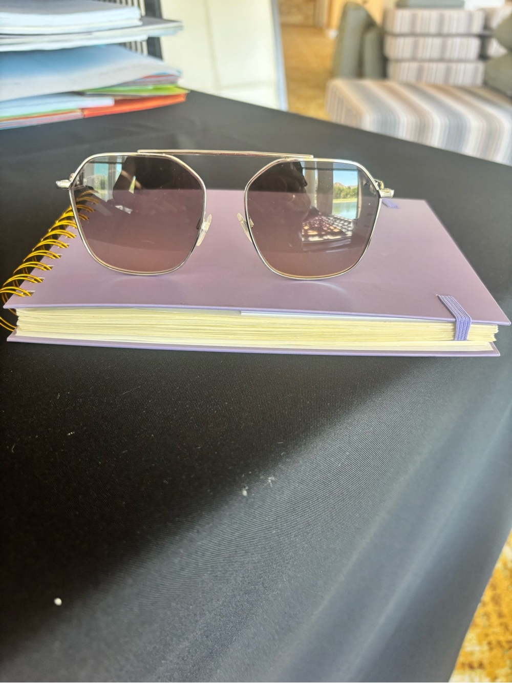 Burberry Silver Frame Sunglasses with Purple Gradient Lenses
